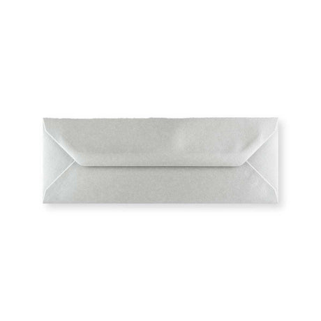 Metallic Silver Gummed V-Flap Envelope (80 x 215mm)